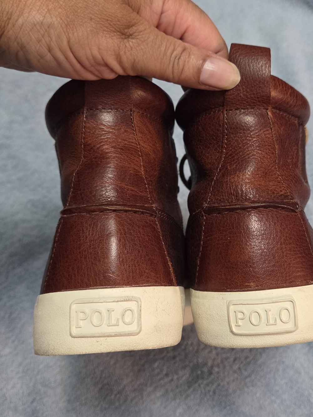 Polo by Ralph Lauren Brown Leather High-Top Boots - Picture 7 of 8
